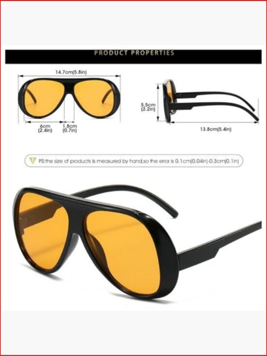 4 Pack Oversized Square Aviator Sunglasses Women Men Vintage Large Frame Shades main image 5